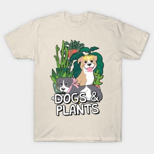 cute dogs and plants T-Shirt